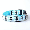 Rechargeable LED Dog Collar, Plaid Blue, L (45-52cm)