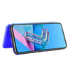 For Asus Zenfone 7 ZS670KS / Zenfone 7 Pro ZS671KS Carbon Fiber Texture Horizontal Flip TPU + PC + PU Leather Case with Card Slot & Lanyard(Blue)