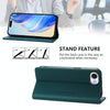 For iPhone SE 2024 RC01 Dual-Folded Magnetic Suction RFID Leather Phone Case(Dark Green)