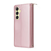 For Samsung Galaxy A25 Nine-card Slots Zipper Wallet Bag Leather Phone Case(Rose Gold)