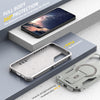 For Samsung Galaxy A55 5G Armor MagSafe Holder PC Hybrid TPU Phone Case(Grey)