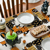 Halloween Cartoon Linen Placemat Kitchen Restaurant Decorative Insulation Pad(Pumpkin)