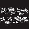 2 PCS/Set D-545 Rose Pattern Car Modified Decorative Sticker(White)