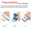 128GB USB 3.0 + 8 Pin + Mirco USB Android iPhone Computer Dual-use Metal Flash Drive (Gold)