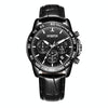 OCHSTIN 6117C Multifunctional Quartz Waterproof Men Leather Watch(Black)