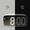 Mirror Bedside Alarm Clock Battery Plug-In Dual-Purpose LED Clock, Colour: Rectangular White Shell (Mirror Red Light)