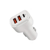 PD+2.4A Dual USB Car Charger, Style: 3 Ports (White)