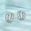 S925 Sterling Silver Vintage Thread Double Layer Earrings(SCE1702)