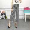 Wide Leg Pants Female Summer High Waist Was Thin Ladies Casual Pants, Size: M(Black White Strips)