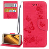 For Galaxy A5 (2017) / A520 Butterflies Embossing Horizontal Flip Leather Case with Holder & Card Slots & Wallet & Lanyard (Red)