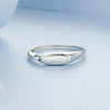 S925 Sterling Silver Platinum-Plated Interlocking Simple Ring, Size: No.8(BSR529)