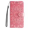 For Xiaomi Redmi K70 / K70 Pro Embossed Sunflower Leather Phone Case(Rose Gold)