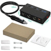 TR24 3 In 1 Car Cigarette Lighter Independent Switch Charger(Black Red)