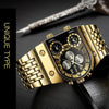 Oulm 9315 Multi Time Zone Large Dial Luminous Men Watch Steel Strap Casual Quartz Watch(Black)