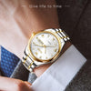 OLEVS 5563 Men Luminous Waterproof Quartz Watch(White + Gold)