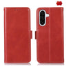 For Samsung Galaxy A56 5G Magnetic Crazy Horse Texture Genuine Leather RFID Phone Case(Red)