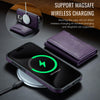 For iPhone 15 Pro Max DG.MING MAGKING-K2 Series MagSafe RFID Card Bag Detachable Phone Case(Purple)