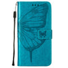 For Alcatel 1L 2021 Embossed Butterfly Leather Phone Case(Blue)