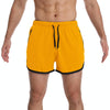 XXXL Three Pants Men Gym Shorts Quick Dry Swimming Trunks(Yellow)