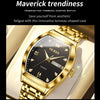 OLEVS 5528 Men Business Dual Calendar Wine Barrel Waterproof Quartz Watch(Black + Gold)