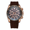 OCHSTIN 6094A Multifunctional Quartz Waterproof Luminous Men Watch(Coffee+Rose)