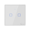 Sonoff T2 Touch 86mm Tempered Glass Panel Wall Switch Smart Home Light Touch Switch, Compatible with Alexa and Google Home, AC 100V-240V, UK Plug