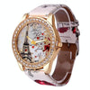 Eiffel Tower + Heart Pattern Leather Strap Quartz Watch for Women(White)