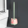 Cute Cartoon Toilet Brush Bathroom Cornerless Wall Mounted With Base Cleaning Brush(Pink Green)