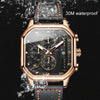 OLEVS 9950 Square Multifunctional Men Quartz Watch(Black)