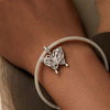 S925 Sterling Silver Platinum Plated Hollow Butterfly Pattern DIY Beads(BSC969)