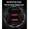 TE-092 36W Dual QC3.0 USB Fast Car Charger(Black)