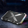 NUOXI Q8 Notebook Radiator LCD Screen Button Controllable RBG Luminescence Computer Cooling Base(Black)
