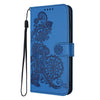 For Samsung Galaxy A36 5G Datura Flower Embossed Flip Leather Phone Case(Blue)