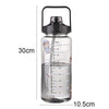 GYBL4503 2000ml Large-capacity Outdoor Sports Water Bottle with Straw, Spec: Blue+Stickers