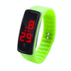 LED Digital Display Silicone Bracelet Children Electronic Watch(Green)