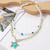 N2210-2 Double-layer Five-star Eyes Ladies Temperament Necklace Collarbone Chain