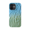 For iPhone 12 Wrinkle Gradient Oily Feel TPU Phone Case(Blue Green)