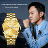 OLEVS 9931 Men Luminous Waterproof Quartz Watch(Gold)