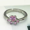 Women Crystal Cute Cat Claw Opening Adjustable Ring Jewelry(Pink diamond white gold)