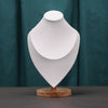 Solid Wood Large Size Portrait Necklace Display Stand Heart Shaped Necklace Counter Display Stand(White)