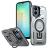 For Samsung Galaxy A05 Shield Hollow Frame Holder MagSafe Phone Case(Grey)
