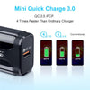 LZ-023 18W QC 3.0 USB Portable Travel Charger + 3A USB to 8 Pin Data Cable, US Plug(Black)