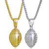 Three-Dimensional Sports Ball Pendant Necklace,Style: Men Rugby 18K Gold