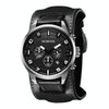 Ochstin 7236 Multifunctional Business Leather Wrist Wrist Waterproof Quartz Watch(Silver+Black)