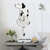 Home Office Bedroom Decoration Battery Operated Dog Shaped Wall Clock with Swinging Tails, Size : 42 x 18cm (White)