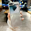 For Samsung Galaxy Z Flip5 5G Silver Edge PC Folding Phone Case(Feather Yarn)