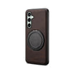 For Samsung Galaxy S24 FE 5G Denior A14 Skin Feel Rotating Holder MagSafe Phone Case(Brown)