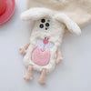 For iPhone 12 Pro Cute Bucktooth Rabbit Plush TPU Phone Case(Beige)
