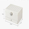 Multi-Function Storage Box Leather Jewelry Box Multi-Layer Large-Capacity Jewelry Organizer(White)