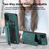 For Samsung Galaxy M32 4G Retro Leather Zipper Wallet Back Phone Case(Green)